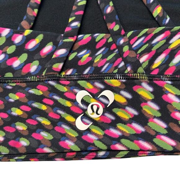 Lululemon Women’s 6 High Rise Energy‎ Bra SeaWheeze Special Edition Pink Green - Picture 5 of 8